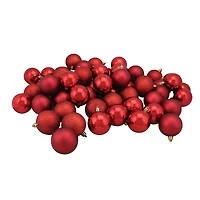 60ct Red Hot Shatterproof 4-Finish Ball Ornaments