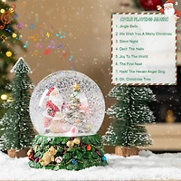 Glitzhome® 150mm Christmas Resin Lighted Musical Snowflakes Santa Waterglobe