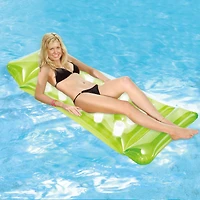 64.75" Green 15-Pocket Inflatable Swimming Pool Lounge 