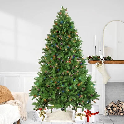 7.5ft. Pre-Lit Noble Fir Full Artificial Christmas Tree, Multicolor Lights