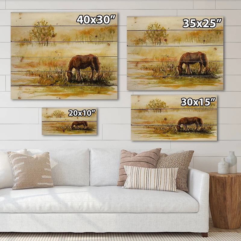 Designart - Horse Grazing On A Meadow