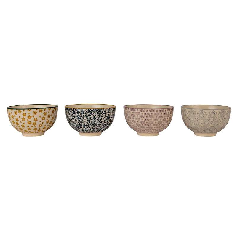 Hello Honey® 4.5" Floral Mosaic Stoneware Bowl Set