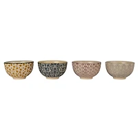 Hello Honey® 4.5" Floral Mosaic Stoneware Bowl Set