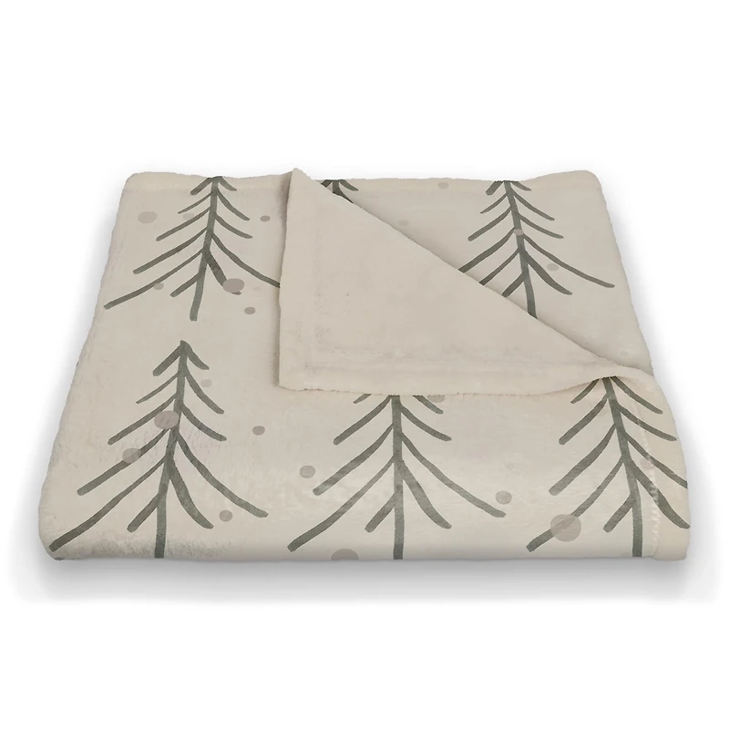 Tree Winter Snow 50x60 Coral Fleece Blanket
