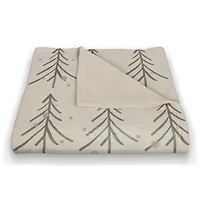 Tree Winter Snow 50x60 Coral Fleece Blanket