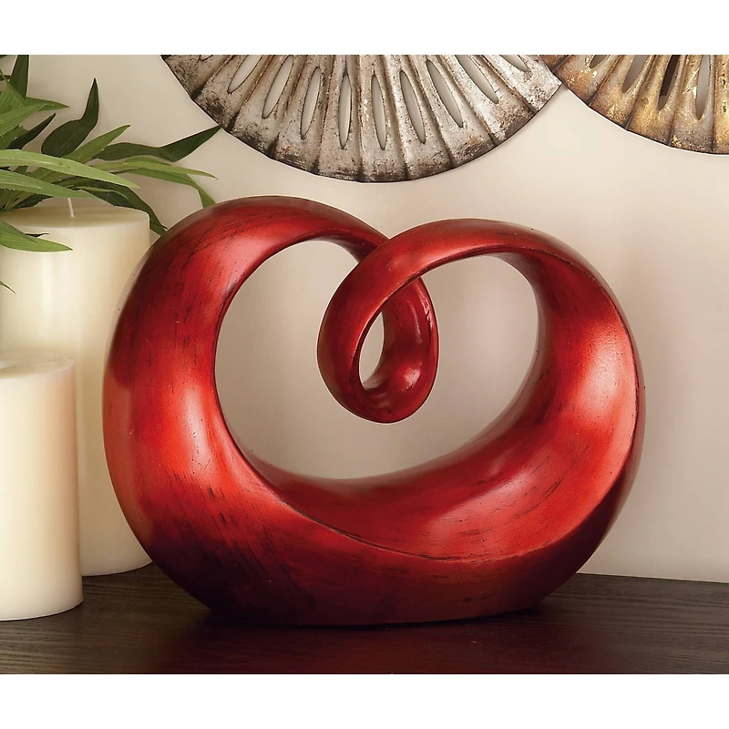 12" Red Contemporary Abstract Sculpture