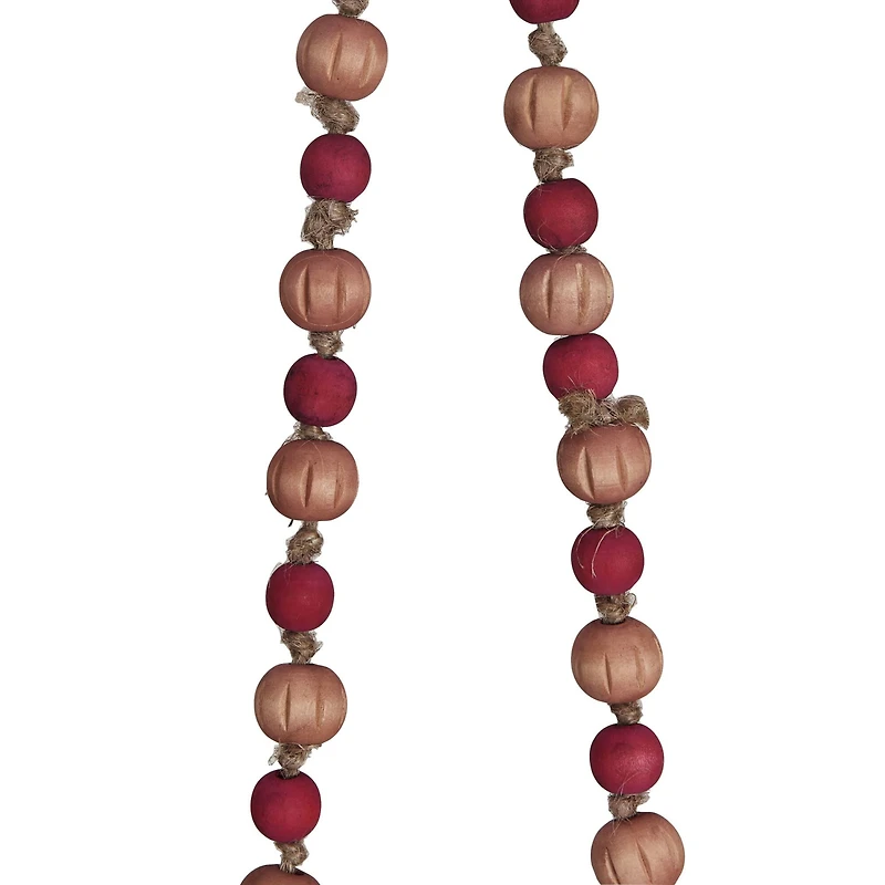 Hello Honey® 12ft. Pink & Red Paulownia Wood Beads with Jute Tassels Garland