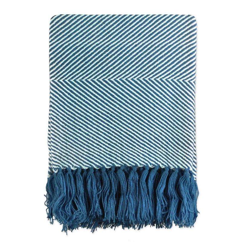 DII® Blue Luxury Chevron Throw