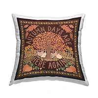 Stupell Industries Autumn Days on Brown Decorative Printed Throw Pillow