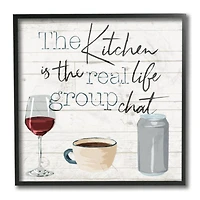 Stupell Industries Kitchen Group Chat Wall Art in Black Frame