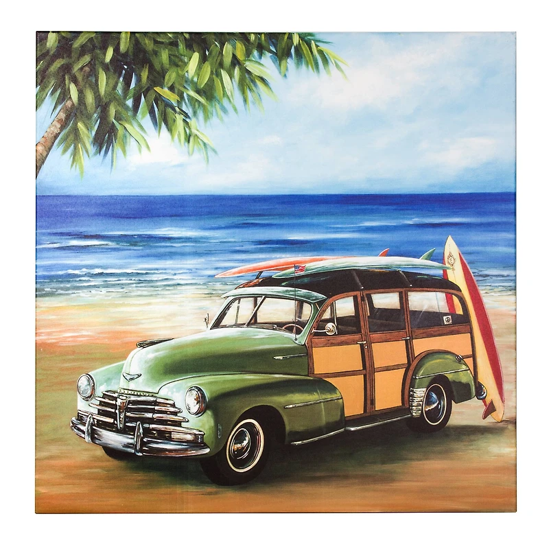 Seaside Cruising Outdoor Canvas Art Print - 35"x35"