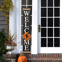 Glitzhome® 5ft. Welcome Wood Porch Sign with 4 Changeable Wreaths