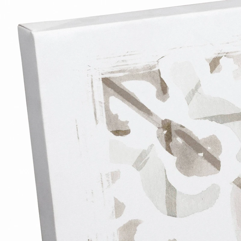 Gray And Gold Medallion 20" x 20" Canvas Wall Art