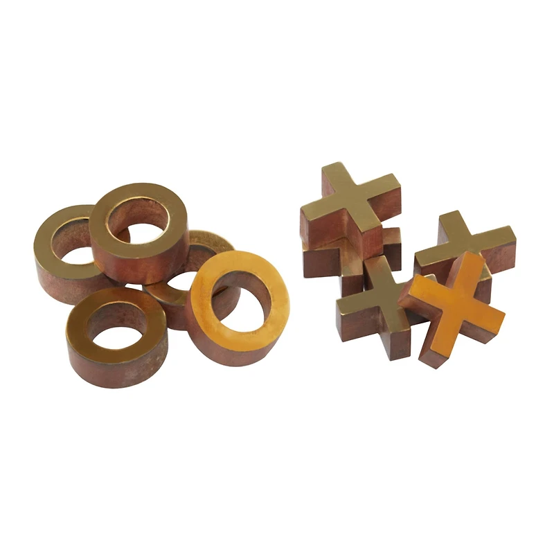 White & Gold Marble Tic-Tac-Toe Game Set