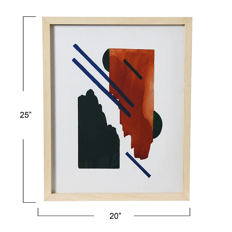 Hello Honey® Abstract Geometric Print with Natural Wood Frame