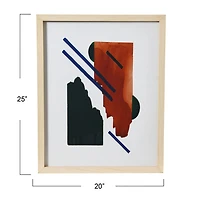 Hello Honey® Abstract Geometric Print with Natural Wood Frame