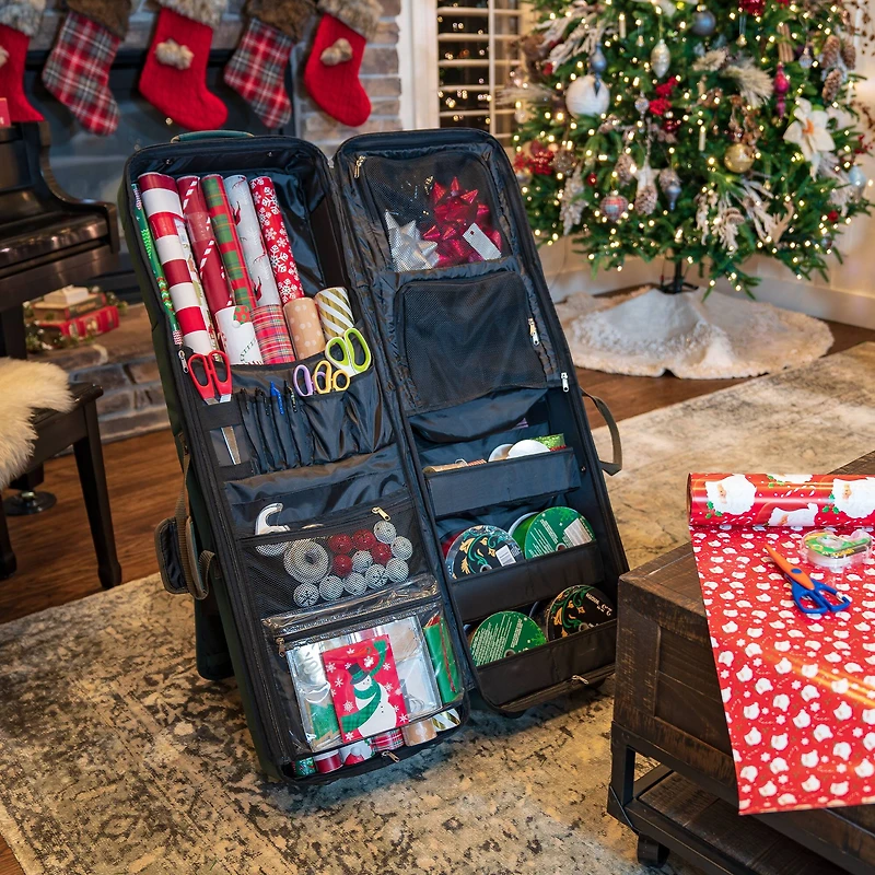 TreeKeeper Rolling Vertical Wrapping Paper Storage Container