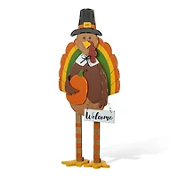 Glitzhome® 30.25" Thanksgiving Wood Turkey Porch Décor