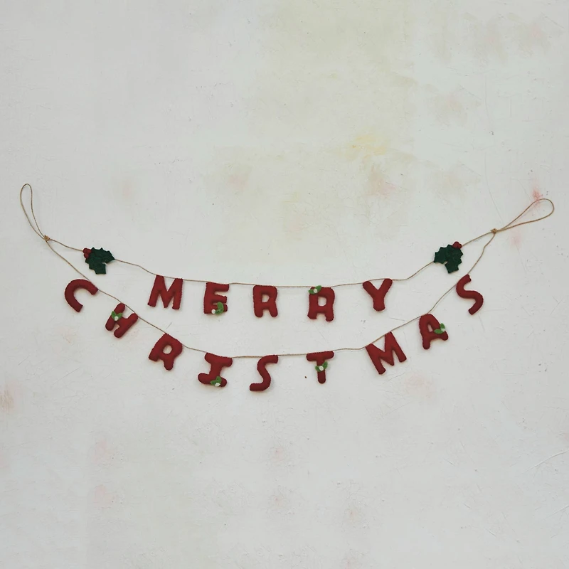 Hello Honey® 2.5ft. Red & Green Merry Christmas Wool Felt Garland