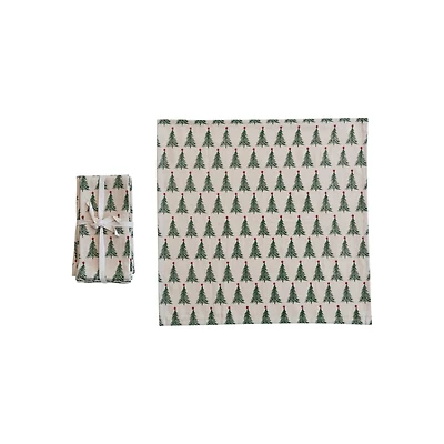 Hello Honey® 18" Christmas Tree Print Stonewashed Cotton Napkins, 4ct.