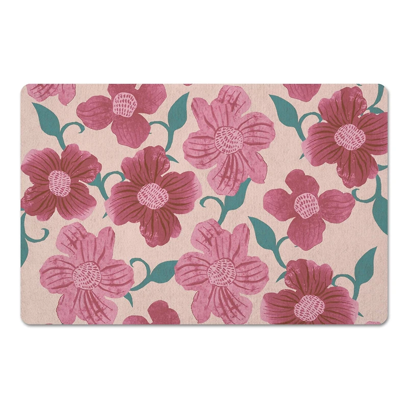 Pink Florals 27" x 18" Floor Mat