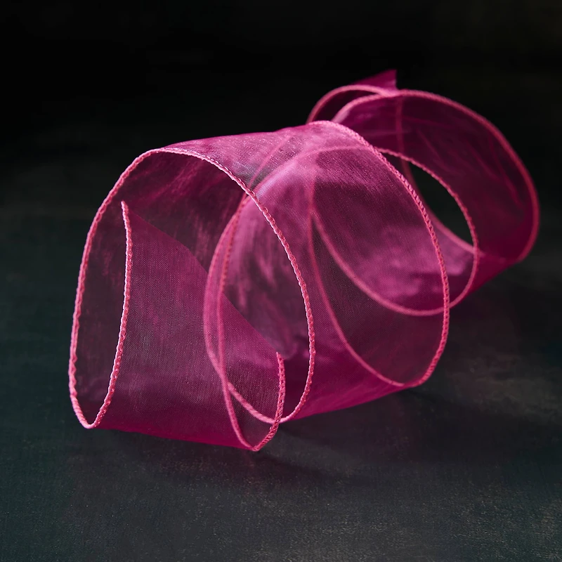 2.5" x 10yd. Pink Organza Wired Ribbon by Celebrate It™ Classic