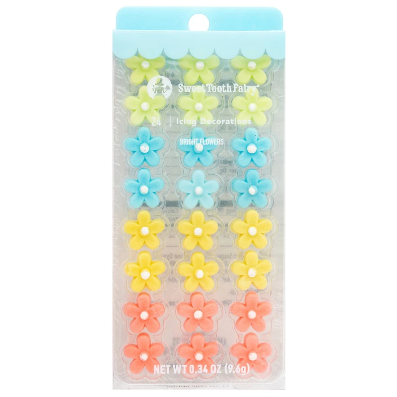 Sweet Tooth Fairy® Bright Flower Icing Decorations, 24ct.