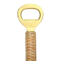 Hello Honey® 6" Brass & Bamboo Bottle Opener with Handle