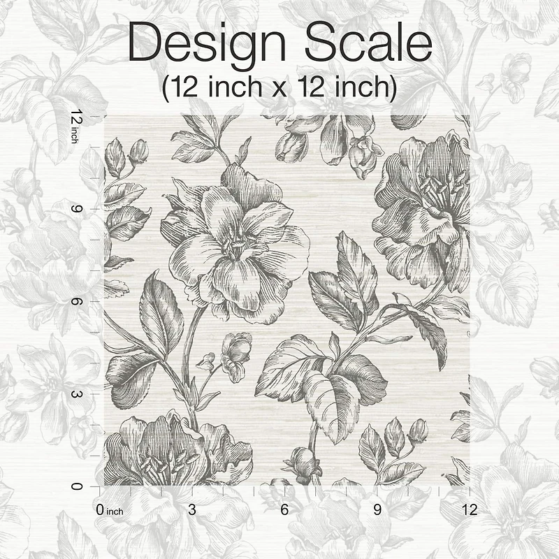 RoomMates Tamara Day Gray Flower Girl Peel & Stick Wallpaper