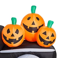 Glitzhome® 8ft. Lighted Inflatable Truck With Jack-O-Lantern Pumpkins Décor