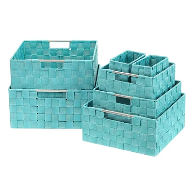 Sorbus 7-Piece Stackable Tote Basket Set with Handles