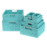 Sorbus 7-Piece Stackable Tote Basket Set with Handles