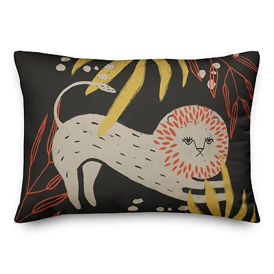Stretching Lion 14" x 20" Throw Pillow