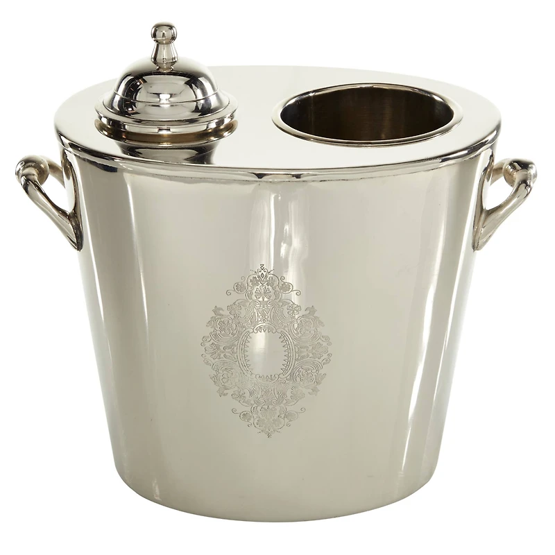 11" Silver Metal Traditional Wine Holder Cooler