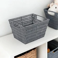Simplify Medium Charcoal Rattan Storage Basket