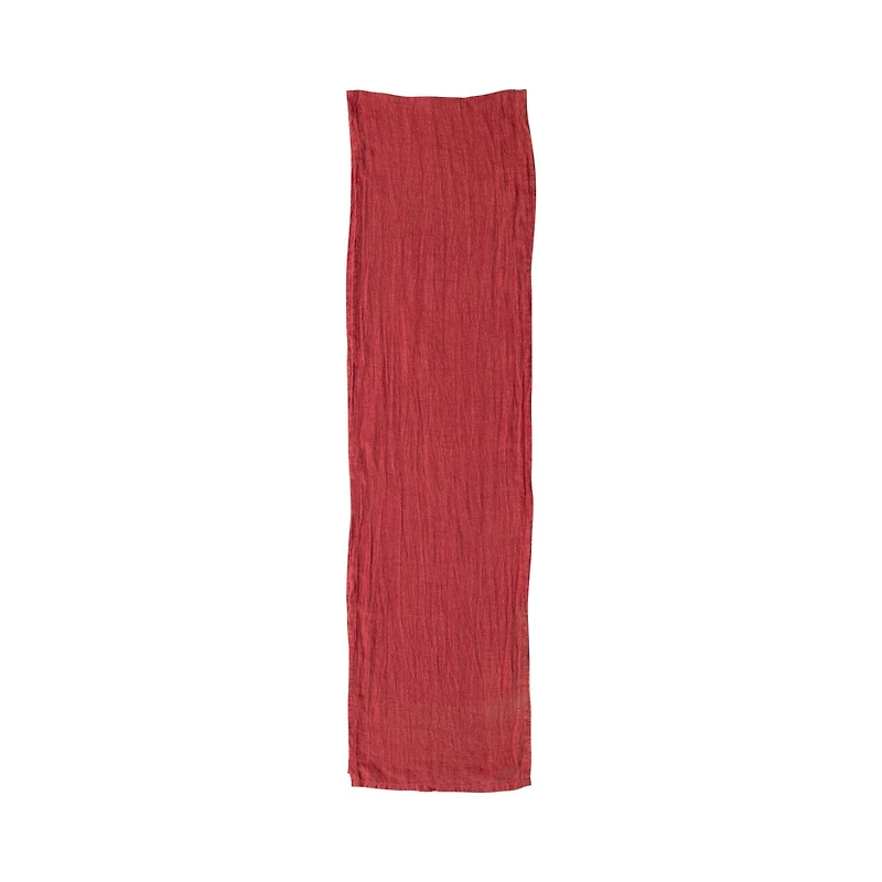 Hello Honey® 108" Red Stonewashed Linen Table Runner