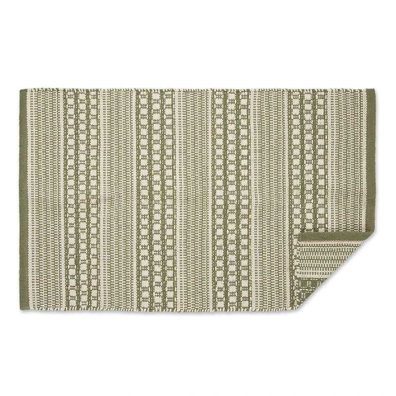 DII® Artichoke Green Dobby Stripe Hand-Loomed Rug, 2ft. x 3ft.