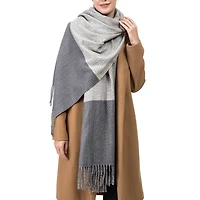 Glitzhome® 75" Gray Scarf with Tassels