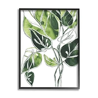 Stupell Industries Intricate Palm Vines Unique Green Leaves in Frame Wall Art