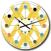 Designart 'Gold Glittering Lines Pattern Mid-Century Modern Wall Clock