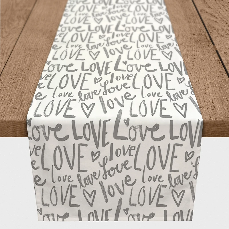 Love Typography 16" x 90" Cotton Twill Runner