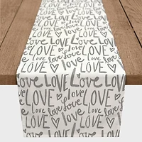 Love Typography 16" x 90" Cotton Twill Runner