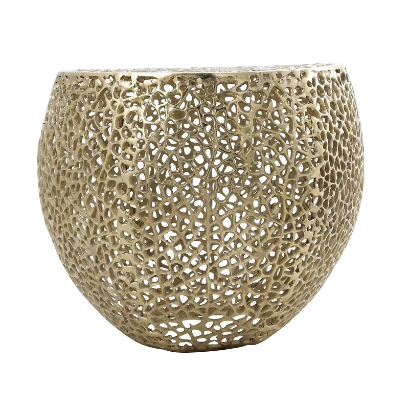 19" Gold Aluminum Coral Accent Table