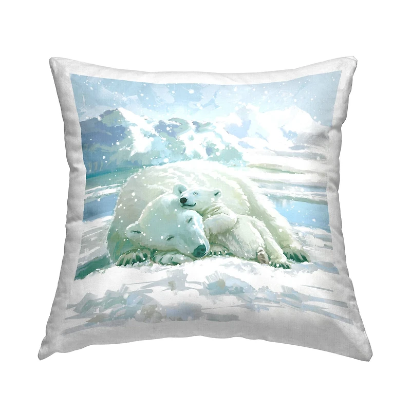 Stupell Industries Cuddling Polar Bears Pillow