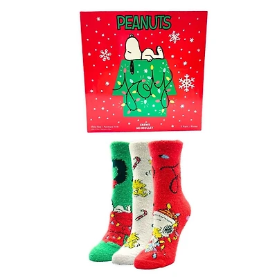 Peanuts® 3 Pack Cozy Crew Socks in Greeting Card Box