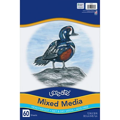 Pacon® Ucreate® Mixed Media Art Paper Pad, 12" x 18"