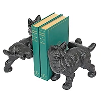 Design Toscano 6" Naughty Peeing Scotty Dog Cast Iron Sculptural Bookends, 2ct.
