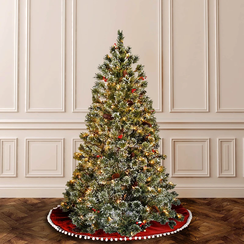6 ft. Pre-Lit & Pre-Decorated Crystal Cashmere Full Artificial Christmas Tree, Clear Lights