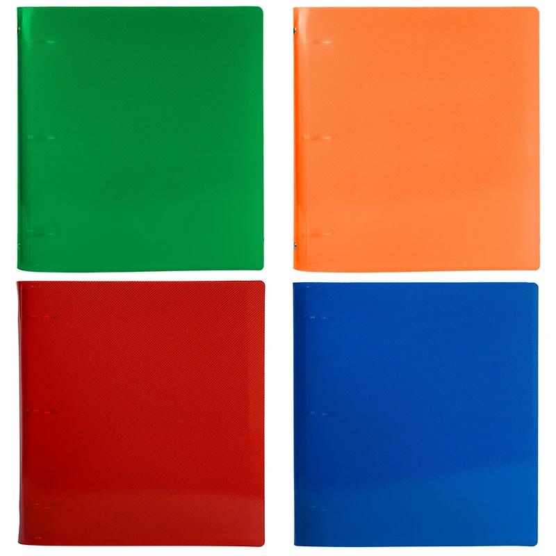 JAM Paper Designders® 1.5" Glass Twill Plastic 3-Ring Binders, 4ct.