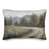20" x 14" Treeline Mountains Country Road Indoor/Outdoor Pillow